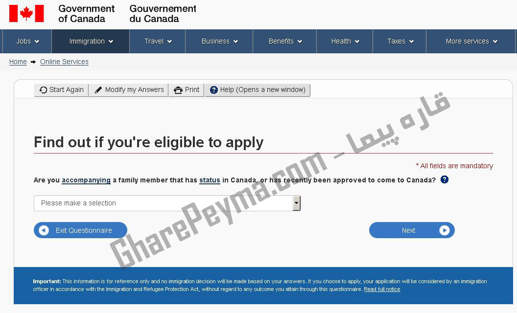 آموزش نحوه درخواست ویزا تحصیلی کانادا در سایت CIC