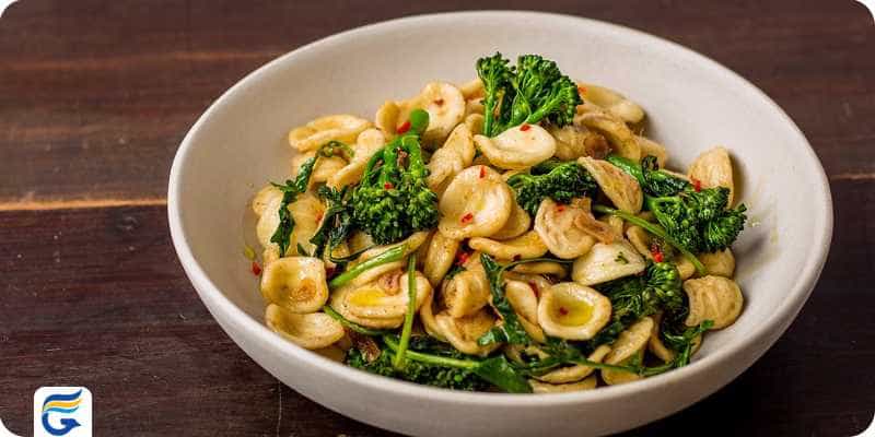 Orecchiette con Broccoli di Rape اورکتیتی با کلم بروکلی