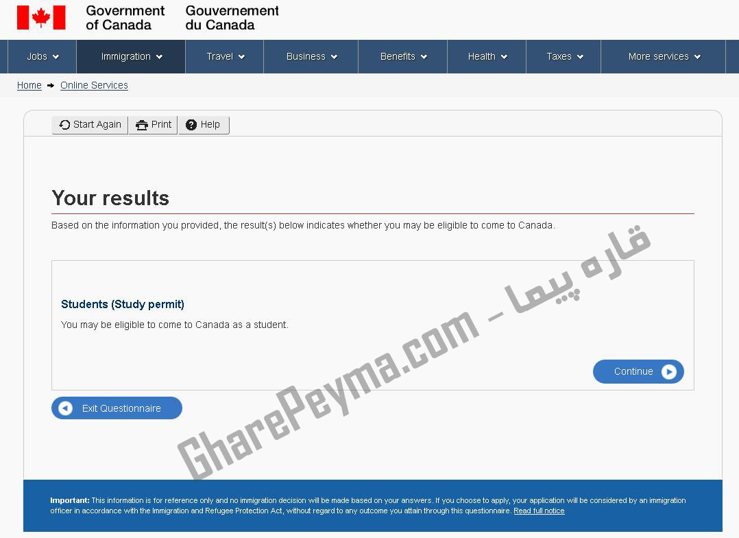 آموزش نحوه درخواست ویزا تحصیلی کانادا در سایت CIC