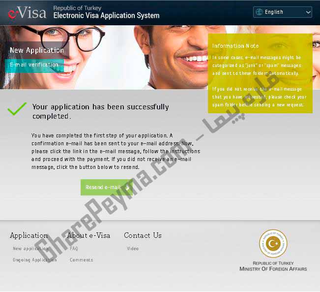 ثبت در خواست و پرداخت هزینه ویزای الکترونیکی ترکیه Turkey Evisa Payment