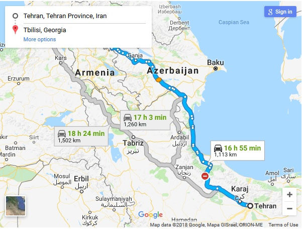 مسیر حرکت اتوبوس تهران گرجستان تفلیس - سفر زمینی به تفلیس