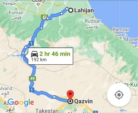 هزینه سفر زمینی با اتوبوس از قزوین تا لاهیجان و لاهیجان تا قزوین رفت و برگشت و یک طرفه